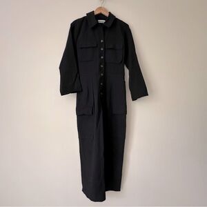Urban Outfitters | 100% Cotton Belted Cargo Coverall Jumpsuit in Black | Size M